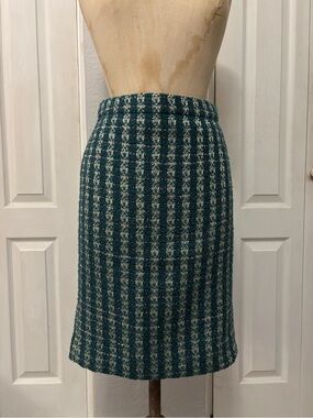 J. Crew Emerald Green Tweed Tinsel Pencil Skirt See Measurements